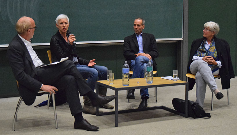 Podiumsdiskussion mit Germain Weber, Ingrid Marth, Eytan Reif und Renate Heinz.