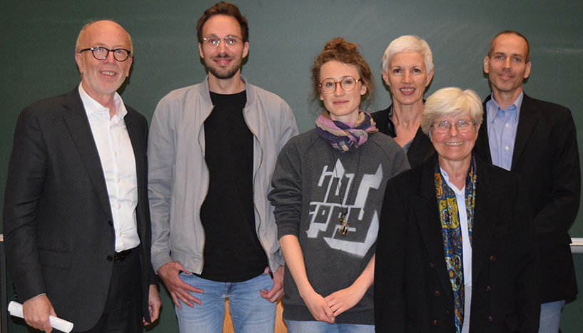 Gruppenfoto mit Germain Weber, Dominic Huck, Alina Dorsch, Ingrid Marth, Renate Heinz und Eytan Reif.